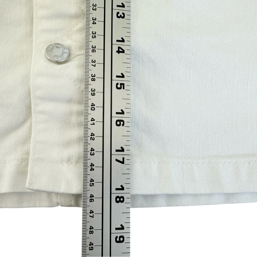 J.Crew White Denim Mini Skirt Button Front High Rise Summer Size 28